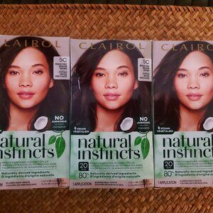Clairol Natural Instincts - 5C Brass Free Medium Brown - 3 Pack